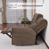 image:imageMCombo 646 Wall Hugger Power Loveseat Recliner Sofa with USB Ports Reclining Loveseat for Small Spaces Living Room RV Fabric PR635M1 Navy BlueDark Brown