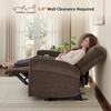 image:imageMCombo 646 Wall Hugger Power Loveseat Recliner Sofa with USB Ports Reclining Loveseat for Small Spaces Living Room RV Fabric PR635M1 Navy BlueDark Brown