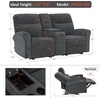 image:imageMCombo 646 Wall Hugger Power Loveseat Recliner Sofa with USB Ports Reclining Loveseat for Small Spaces Living Room RV Fabric PR635M1 Navy BlueDark Grey