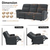 image:imageMCombo 646 Wall Hugger Power Loveseat Recliner Sofa with USB Ports Reclining Loveseat for Small Spaces Living Room RV Fabric PR635M1 Navy BlueDark Grey