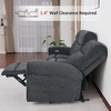 image:imageMCombo 646 Wall Hugger Power Loveseat Recliner Sofa with USB Ports Reclining Loveseat for Small Spaces Living Room RV Fabric PR635M1 Navy BlueDark Grey