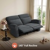 image:imageMCombo 646 Wall Hugger Power Loveseat Recliner Sofa with USB Ports Reclining Loveseat for Small Spaces Living Room RV Fabric PR635M1 Navy BlueDark Grey