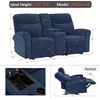 image:imageMCombo 646 Wall Hugger Power Loveseat Recliner Sofa with USB Ports Reclining Loveseat for Small Spaces Living Room RV Fabric PR635M1 Navy BlueNavy Blue