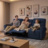 image:imageMCombo 646 Wall Hugger Power Loveseat Recliner Sofa with USB Ports Reclining Loveseat for Small Spaces Living Room RV Fabric PR635M1 Navy BlueNavy Blue