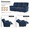 image:imageMCombo 646 Wall Hugger Power Loveseat Recliner Sofa with USB Ports Reclining Loveseat for Small Spaces Living Room RV Fabric PR635M1 Navy BlueNavy Blue
