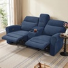 image:imageMCombo 646 Wall Hugger Power Loveseat Recliner Sofa with USB Ports Reclining Loveseat for Small Spaces Living Room RV Fabric PR635M1 Navy BlueNavy Blue