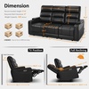 image:imageMCombo 767 3 Seats Zero Gravity Power Loveseat Sofa for Adults Home Theater Seating with Power Headrest FSC Certified USB amp Type C Ports Armrest Storage amp LED Light HTS564 GreyBlack