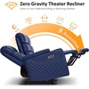 image:imageMCombo 767 3 Seats Zero Gravity Power Loveseat Sofa for Adults Home Theater Seating with Power Headrest FSC Certified USB amp Type C Ports Armrest Storage amp LED Light HTS564 GreyNavy Blue