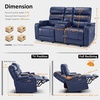 image:imageMCombo 767 3 Seats Zero Gravity Power Loveseat Sofa for Adults Home Theater Seating with Power Headrest FSC Certified USB amp Type C Ports Armrest Storage amp LED Light HTS564 GreyNavy Blue