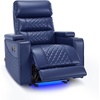 image:imageMCombo 767 3 Seats Zero Gravity Power Loveseat Sofa for Adults Home Theater Seating with Power Headrest FSC Certified USB amp Type C Ports Armrest Storage amp LED Light HTS564 GreyNavy Blue
