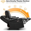 image:imageMCombo 767 3 Seats Zero Gravity Power Loveseat Sofa for Adults Home Theater Seating with Power Headrest FSC Certified USB amp Type C Ports Armrest Storage amp LED Light HTS564 GreyBlack