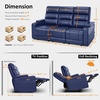 image:imageMCombo 767 3 Seats Zero Gravity Power Loveseat Sofa for Adults Home Theater Seating with Power Headrest FSC Certified USB amp Type C Ports Armrest Storage amp LED Light HTS564 GreyNavy Blue