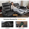 image:imageMCombo 767 3 Seats Zero Gravity Power Loveseat Sofa for Adults Home Theater Seating with Power Headrest FSC Certified USB amp Type C Ports Armrest Storage amp LED Light HTS564 GreyDark Grey