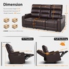 image:imageMCombo 767 3 Seats Zero Gravity Power Loveseat Sofa for Adults Home Theater Seating with Power Headrest FSC Certified USB amp Type C Ports Armrest Storage amp LED Light HTS564 GreyDark Brown