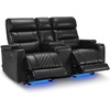 image:imageMCombo 767 3 Seats Zero Gravity Power Loveseat Sofa for Adults Home Theater Seating with Power Headrest FSC Certified USB amp Type C Ports Armrest Storage amp LED Light HTS564 GreyBlack