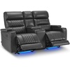 image:imageMCombo 767 3 Seats Zero Gravity Power Loveseat Sofa for Adults Home Theater Seating with Power Headrest FSC Certified USB amp Type C Ports Armrest Storage amp LED Light HTS564 GreyDark Grey