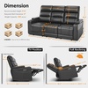 image:imageMCombo 767 3 Seats Zero Gravity Power Loveseat Sofa for Adults Home Theater Seating with Power Headrest FSC Certified USB amp Type C Ports Armrest Storage amp LED Light HTS564 GreyDark Grey