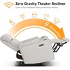 image:imageMCombo 767 3 Seats Zero Gravity Power Loveseat Sofa for Adults Home Theater Seating with Power Headrest FSC Certified USB amp Type C Ports Armrest Storage amp LED Light HTS564 GreyLight Grey