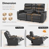 image:imageMCombo 767 3 Seats Zero Gravity Power Loveseat Sofa for Adults Home Theater Seating with Power Headrest FSC Certified USB amp Type C Ports Armrest Storage amp LED Light HTS564 GreyDark Grey