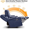 image:imageMCombo 767 3 Seats Zero Gravity Power Loveseat Sofa for Adults Home Theater Seating with Power Headrest FSC Certified USB amp Type C Ports Armrest Storage amp LED Light HTS564 GreyNavy Blue
