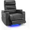 image:imageMCombo 767 3 Seats Zero Gravity Power Loveseat Sofa for Adults Home Theater Seating with Power Headrest FSC Certified USB amp Type C Ports Armrest Storage amp LED Light HTS564 GreyDark Grey