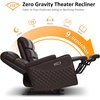 image:imageMCombo 767 3 Seats Zero Gravity Power Loveseat Sofa for Adults Home Theater Seating with Power Headrest FSC Certified USB amp Type C Ports Armrest Storage amp LED Light HTS564 GreyDark Brown