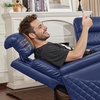 image:imageMCombo 767 3 Seats Zero Gravity Power Loveseat Sofa for Adults Home Theater Seating with Power Headrest FSC Certified USB amp Type C Ports Armrest Storage amp LED Light HTS564 GreyNavy Blue