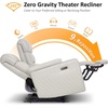 image:imageMCombo 767 3 Seats Zero Gravity Power Loveseat Sofa for Adults Home Theater Seating with Power Headrest FSC Certified USB amp Type C Ports Armrest Storage amp LED Light HTS564 GreyLight Grey