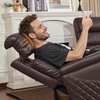 image:imageMCombo 767 3 Seats Zero Gravity Power Loveseat Sofa for Adults Home Theater Seating with Power Headrest FSC Certified USB amp Type C Ports Armrest Storage amp LED Light HTS564 GreyDark Brown