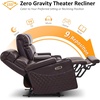 image:imageMCombo 767 3 Seats Zero Gravity Power Loveseat Sofa for Adults Home Theater Seating with Power Headrest FSC Certified USB amp Type C Ports Armrest Storage amp LED Light HTS564 GreyDark Brown