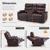 image:imageMCombo 767 3 Seats Zero Gravity Power Loveseat Sofa for Adults Home Theater Seating with Power Headrest FSC Certified USB amp Type C Ports Armrest Storage amp LED Light HTS564 GreyDark Brown