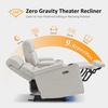 image:imageMCombo 767 3 Seats Zero Gravity Power Loveseat Sofa for Adults Home Theater Seating with Power Headrest FSC Certified USB amp Type C Ports Armrest Storage amp LED Light HTS564 GreyLight Grey