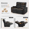 image:imageMCombo 767 3 Seats Zero Gravity Power Loveseat Sofa for Adults Home Theater Seating with Power Headrest FSC Certified USB amp Type C Ports Armrest Storage amp LED Light HTS564 GreyBlack