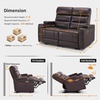 image:imageMCombo 767 3 Seats Zero Gravity Power Loveseat Sofa for Adults Home Theater Seating with Power Headrest FSC Certified USB amp Type C Ports Armrest Storage amp LED Light HTS564 GreyDark Brown