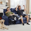 image:imageMCombo 767 3 Seats Zero Gravity Power Loveseat Sofa for Adults Home Theater Seating with Power Headrest FSC Certified USB amp Type C Ports Armrest Storage amp LED Light HTS564 GreyNavy Blue