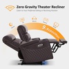 image:imageMCombo 767 3 Seats Zero Gravity Power Loveseat Sofa for Adults Home Theater Seating with Power Headrest FSC Certified USB amp Type C Ports Armrest Storage amp LED Light HTS564 GreyDark Brown