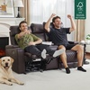 image:imageMCombo 767 3 Seats Zero Gravity Power Loveseat Sofa for Adults Home Theater Seating with Power Headrest FSC Certified USB amp Type C Ports Armrest Storage amp LED Light HTS564 GreyDark Brown