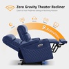 image:imageMCombo 767 3 Seats Zero Gravity Power Loveseat Sofa for Adults Home Theater Seating with Power Headrest FSC Certified USB amp Type C Ports Armrest Storage amp LED Light HTS564 GreyNavy Blue