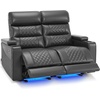 image:imageMCombo 767 3 Seats Zero Gravity Power Loveseat Sofa for Adults Home Theater Seating with Power Headrest FSC Certified USB amp Type C Ports Armrest Storage amp LED Light HTS564 GreyDark Grey