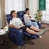 image:imageMCombo 767 3 Seats Zero Gravity Power Loveseat Sofa for Adults Home Theater Seating with Power Headrest FSC Certified USB amp Type C Ports Armrest Storage amp LED Light HTS564 GreyNavy Blue