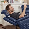 image:imageMCombo 767 3 Seats Zero Gravity Power Loveseat Sofa for Adults Home Theater Seating with Power Headrest FSC Certified USB amp Type C Ports Armrest Storage amp LED Light HTS564 GreyNavy Blue