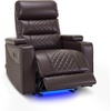 image:imageMCombo 767 3 Seats Zero Gravity Power Loveseat Sofa for Adults Home Theater Seating with Power Headrest FSC Certified USB amp Type C Ports Armrest Storage amp LED Light HTS564 GreyDark Brown