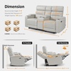 image:imageMCombo 767 3 Seats Zero Gravity Power Loveseat Sofa for Adults Home Theater Seating with Power Headrest FSC Certified USB amp Type C Ports Armrest Storage amp LED Light HTS564 GreyLight Grey