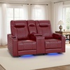 image:imageMCombo 80 Zero Gravity Oversized Power Reclining Loveseat with Adjustable Headrest for Living Room Double Recliner Sofa with USB amp Type C Armrest Storage amp LED Light HTS401SETRed