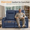 image:imageMCombo 80 Zero Gravity Oversized Power Reclining Loveseat with Adjustable Headrest for Living Room Double Recliner Sofa with USB amp Type C Armrest Storage amp LED Light HTS401SETNavy Blue