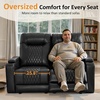 image:imageMCombo 80 Zero Gravity Oversized Power Reclining Loveseat with Adjustable Headrest for Living Room Double Recliner Sofa with USB amp Type C Armrest Storage amp LED Light HTS401SETBlack