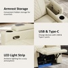 image:imageMCombo 80 Zero Gravity Oversized Power Reclining Loveseat with Adjustable Headrest for Living Room Double Recliner Sofa with USB amp Type C Armrest Storage amp LED Light HTS401SETBeige