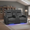 image:imageMCombo 80 Zero Gravity Oversized Power Reclining Loveseat with Adjustable Headrest for Living Room Double Recliner Sofa with USB amp Type C Armrest Storage amp LED Light HTS401SETDark Grey