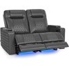 image:imageMCombo 80 Zero Gravity Oversized Power Reclining Loveseat with Adjustable Headrest for Living Room Double Recliner Sofa with USB amp Type C Armrest Storage amp LED Light HTS401SETDark Grey