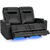 image:imageMCombo 80 Zero Gravity Oversized Power Reclining Loveseat with Adjustable Headrest for Living Room Double Recliner Sofa with USB amp Type C Armrest Storage amp LED Light HTS401SETBlack